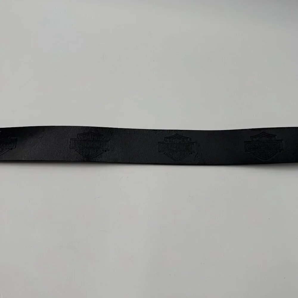Harley-Davidson Embossed Leather Belt Black Bar & Shield Logo Mens Size 40